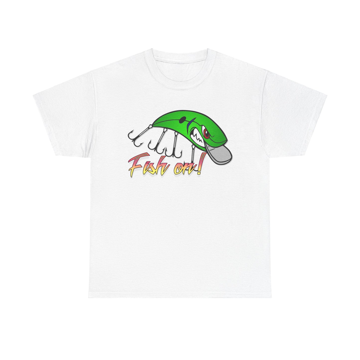 Fish on Lure, Heavy Cotton T-Shirt