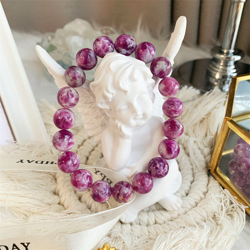 Purple Natural Crystal Snowflake Bracelet