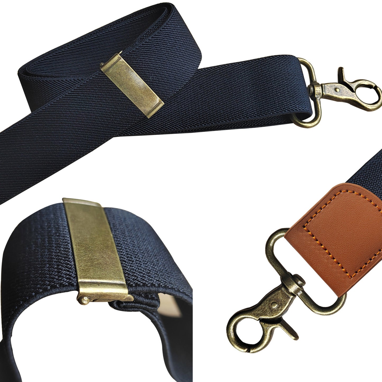 X-type Suspenders Bronze Hook Buckle