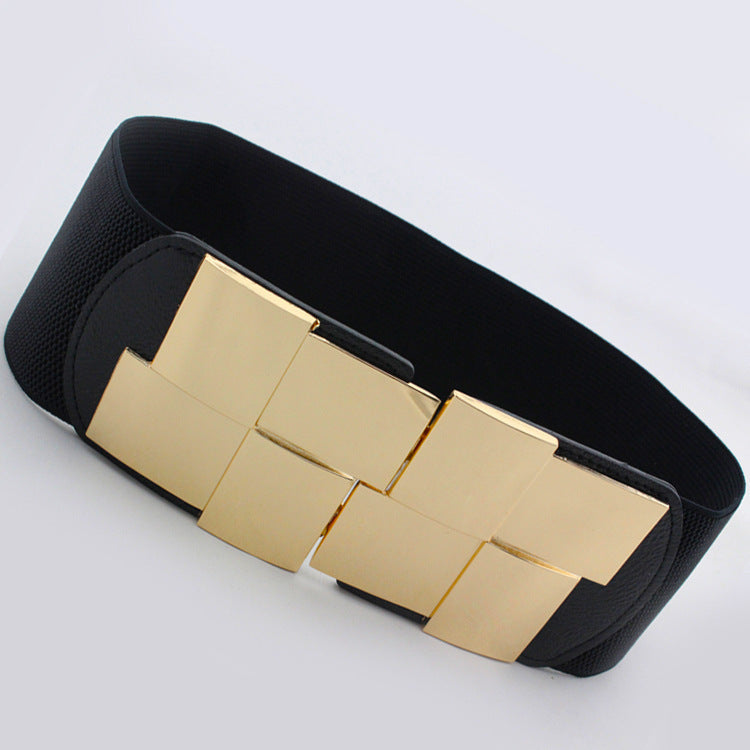 Metal Buckle Elastic Waistband Belt