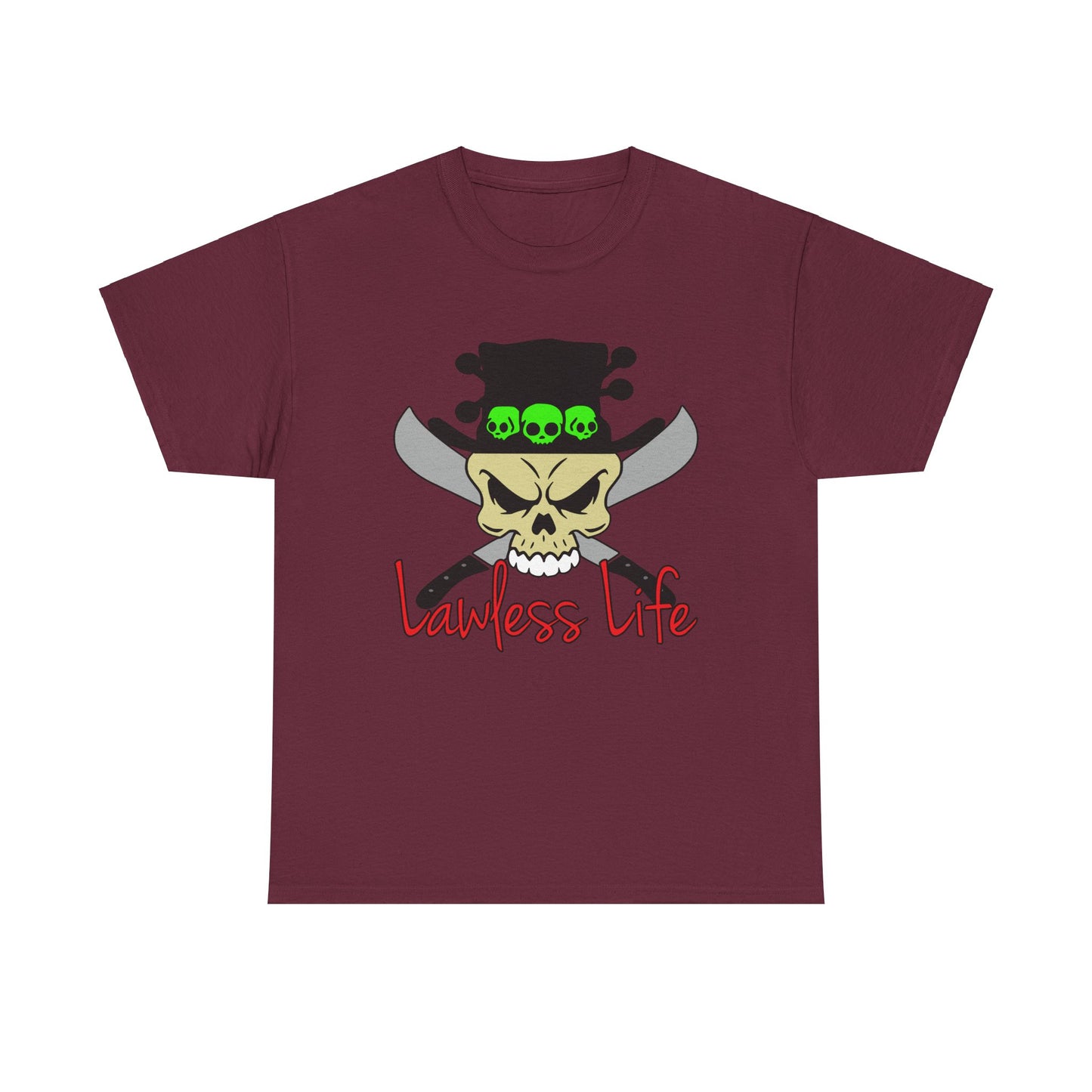 Lawless Life VooDoo Skull. Heavy Cotton T-Shirt