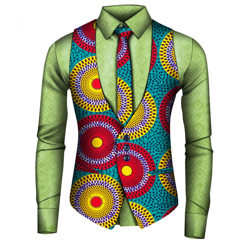 Men's Shirt Vest Tie Three-piece Set