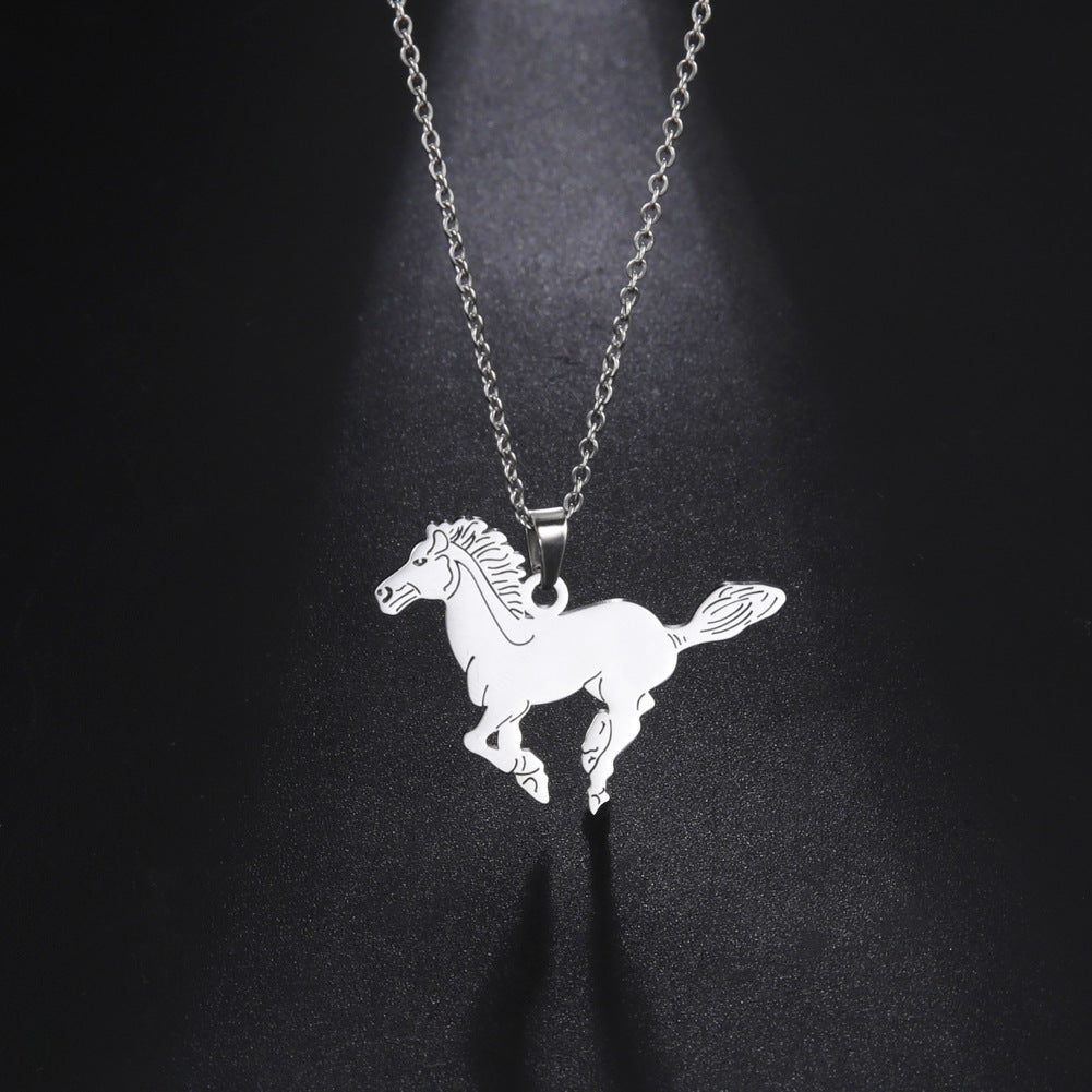 Running Horse Stainless Steel Necklace