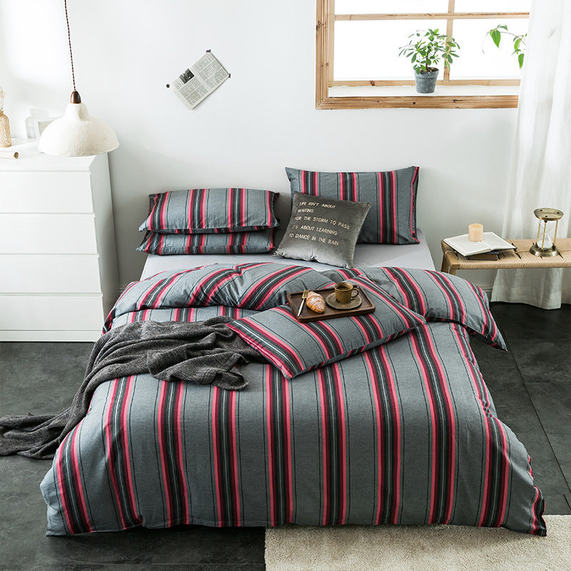 Checkered cotton bedding set