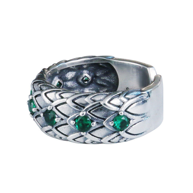 Men's 925 Silver Snake Scales Ring