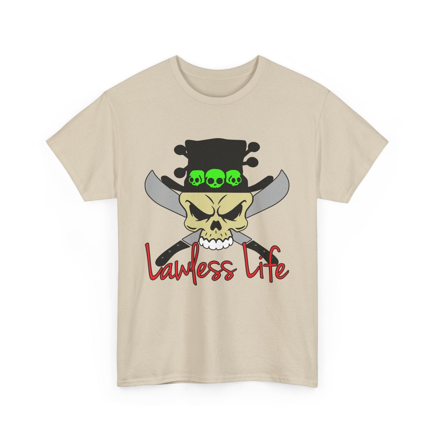 Lawless Life VooDoo Skull. Heavy Cotton T-Shirt