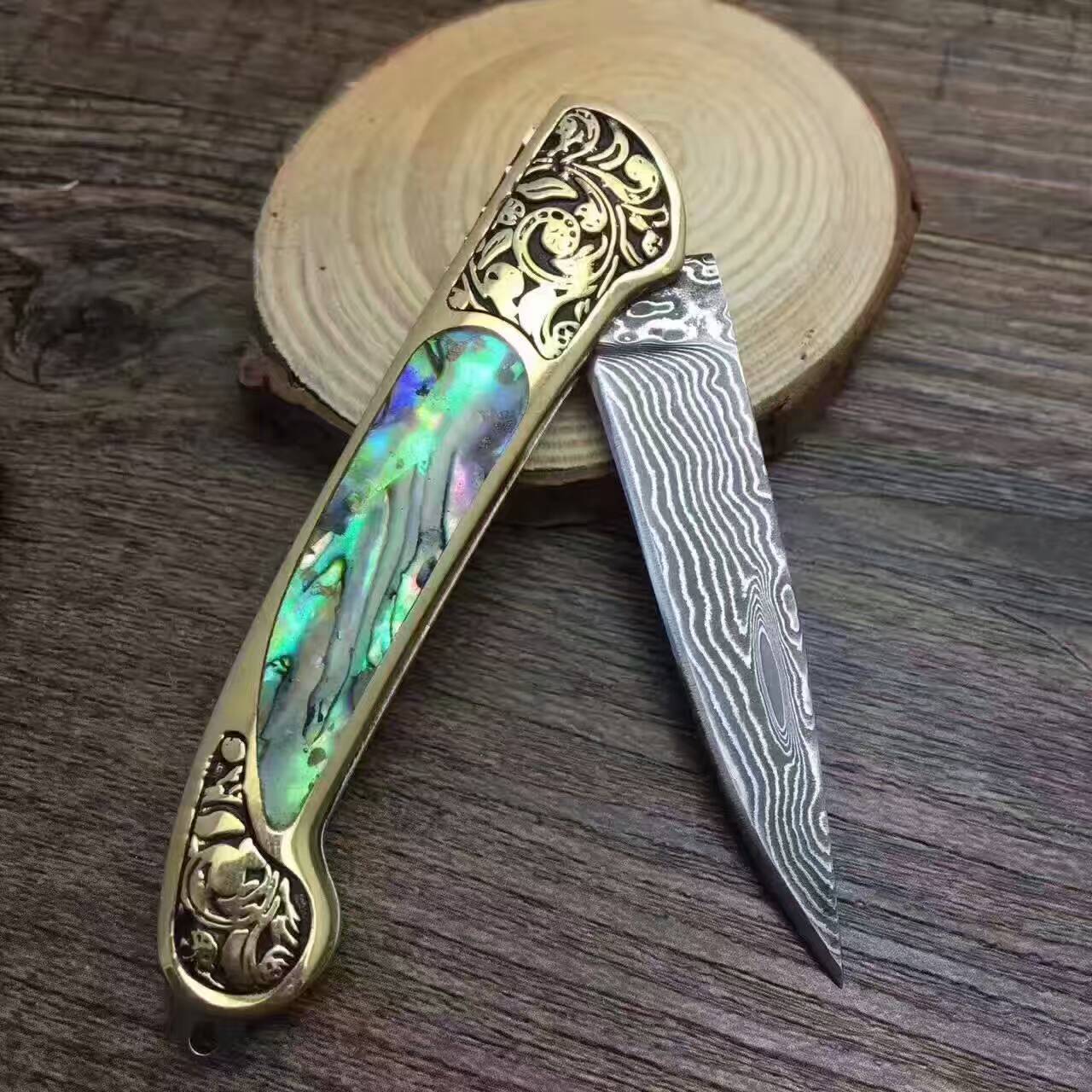 Natural Shell Folding Knife