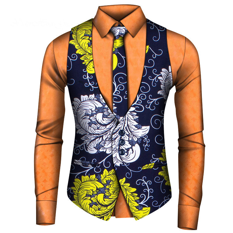 Men's Shirt Vest Tie Three-piece Set