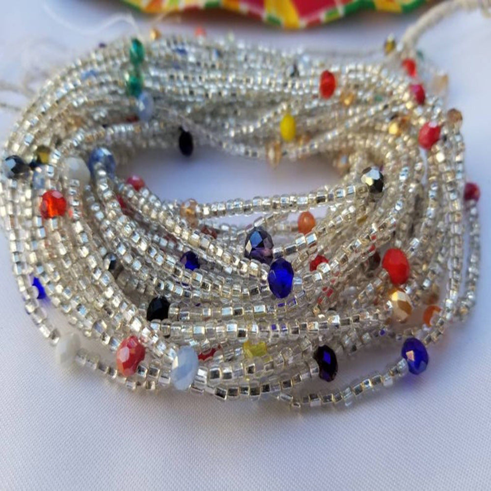 Colored Glass Crystal Waist Chain