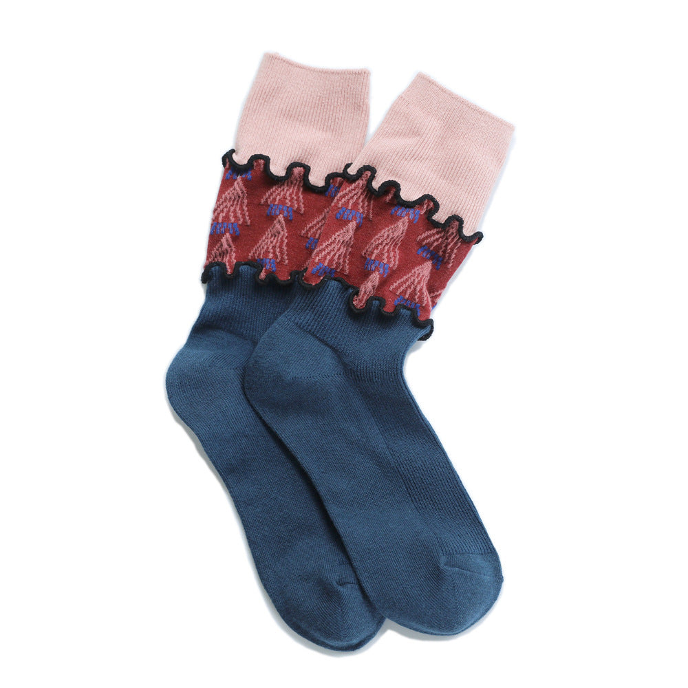 Floral Three-dimensional Loose Socks