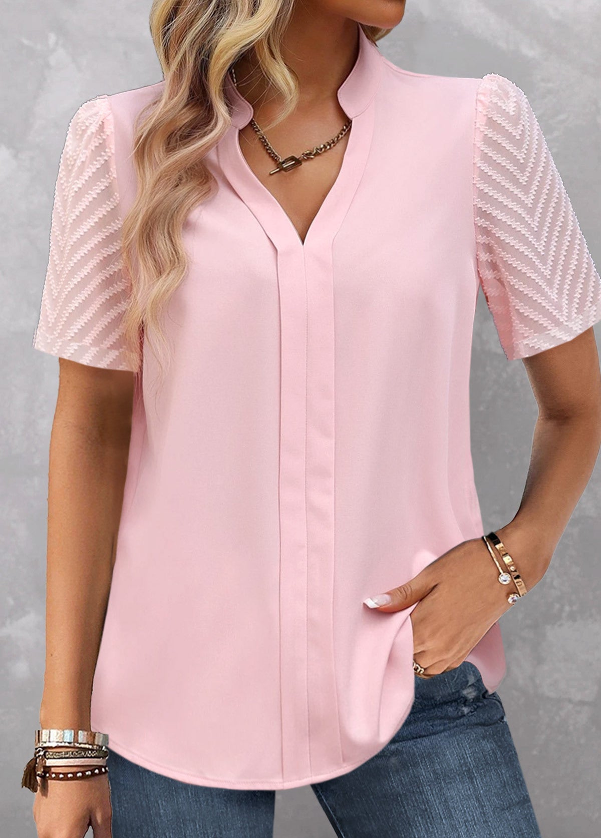 Casual Short Sleeve V-neck Shirt