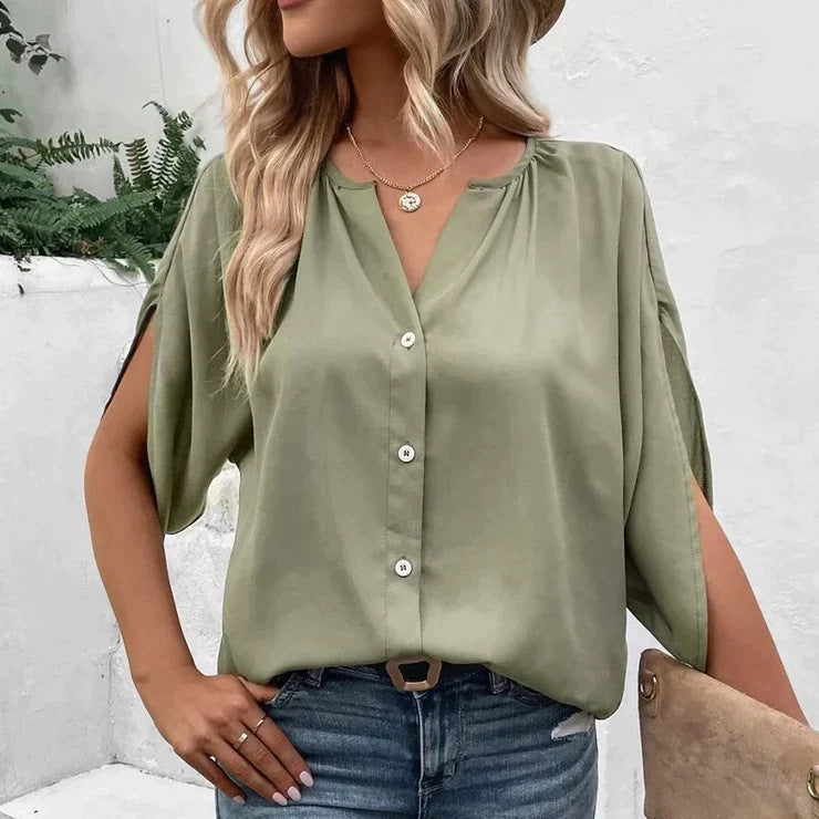 Sleeveless Fashion V-neck Shirt