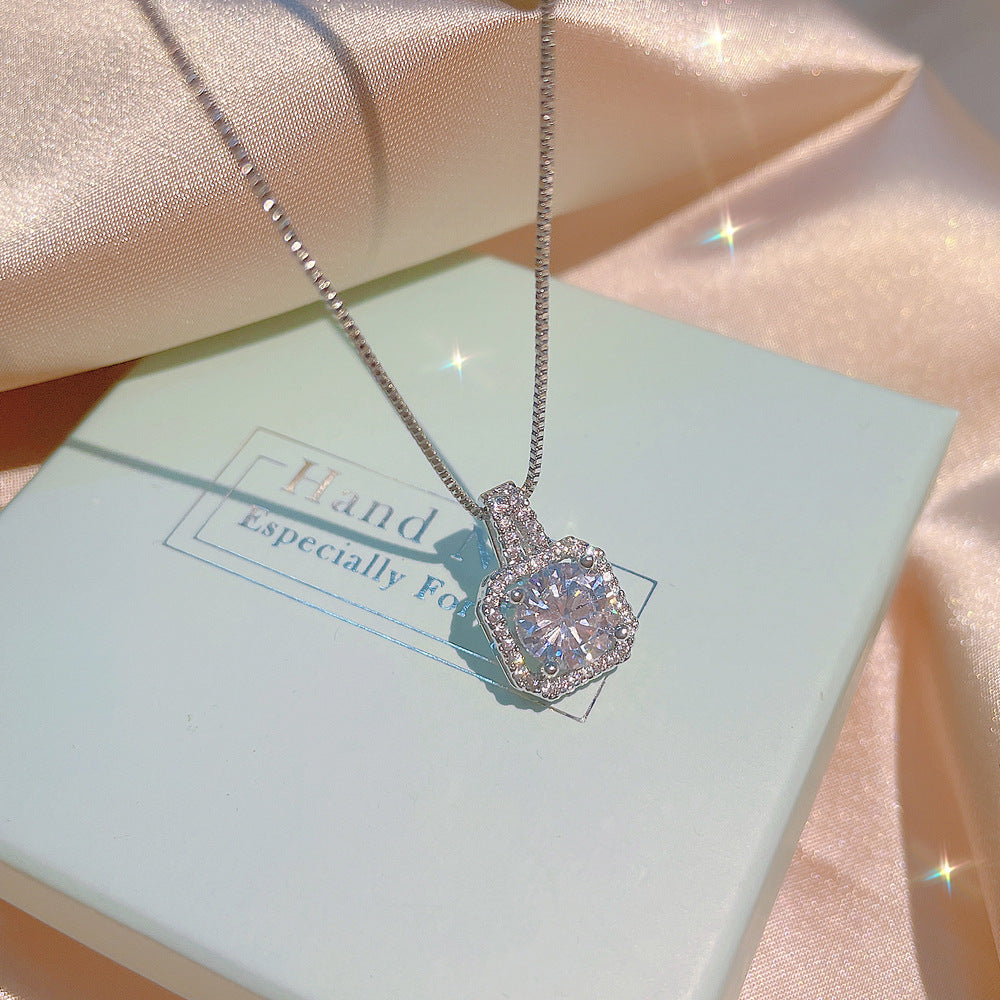 Square Diamond Necklace Set