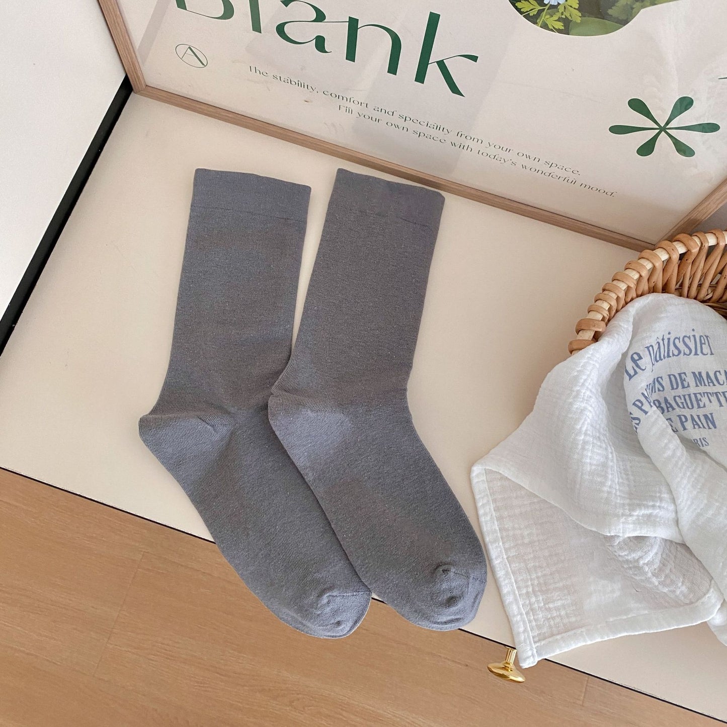 Pure Cotton Mid-calf Length Socks