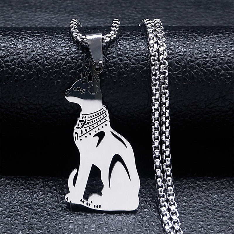 Stainless Steel Cat Necklace