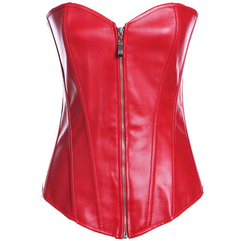 Court Zip-up Bodice Leather Style