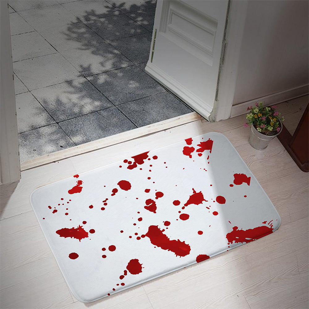 Halloween Blood Footprints Bathroom Mat