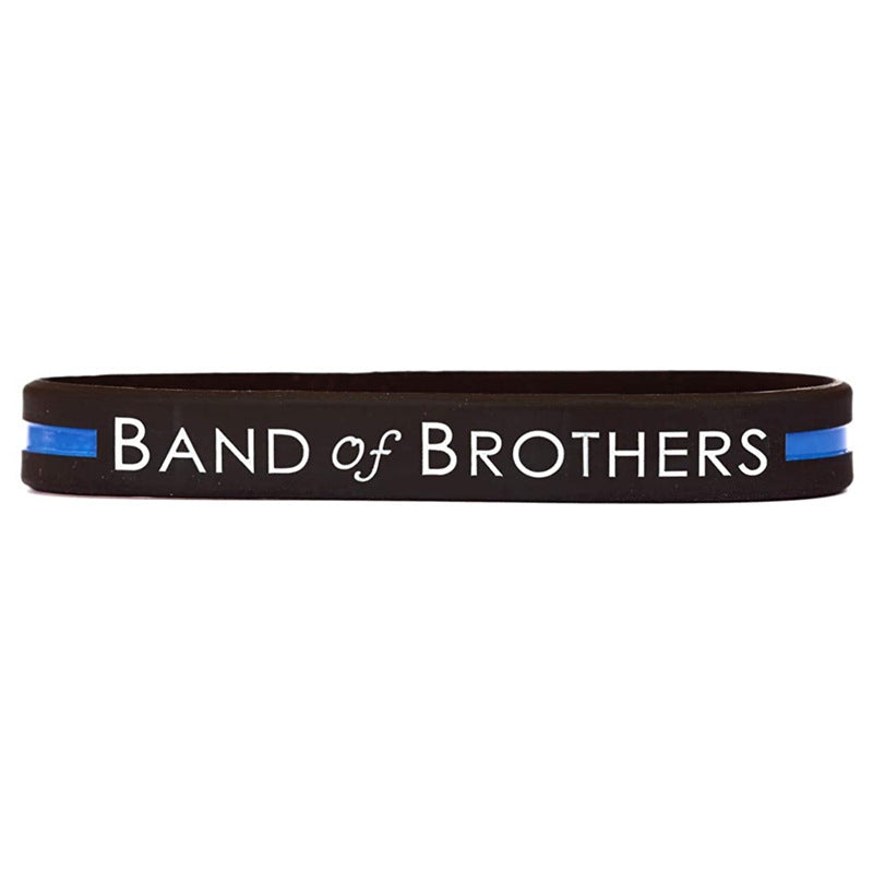 Thin Blue Line Band of Brothers Silicone Bracelet