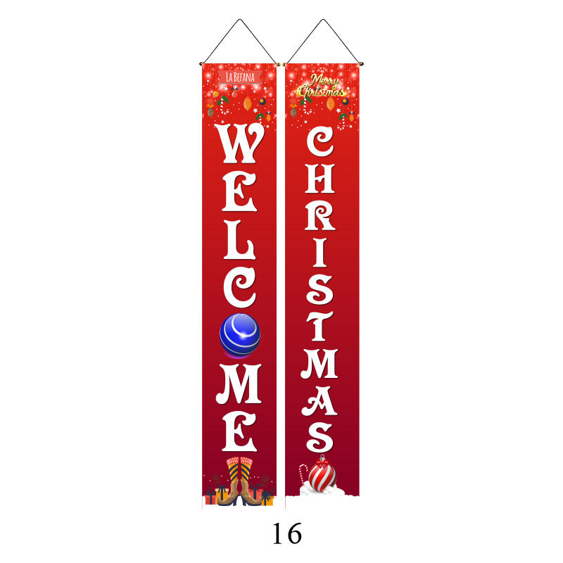 Christmas Couplet Curtain Flag