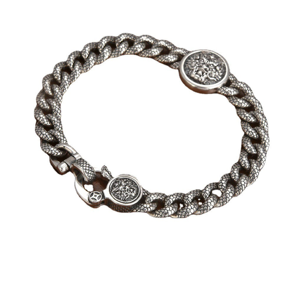 S925 Sterling Silver Dragon Scale Bracelet