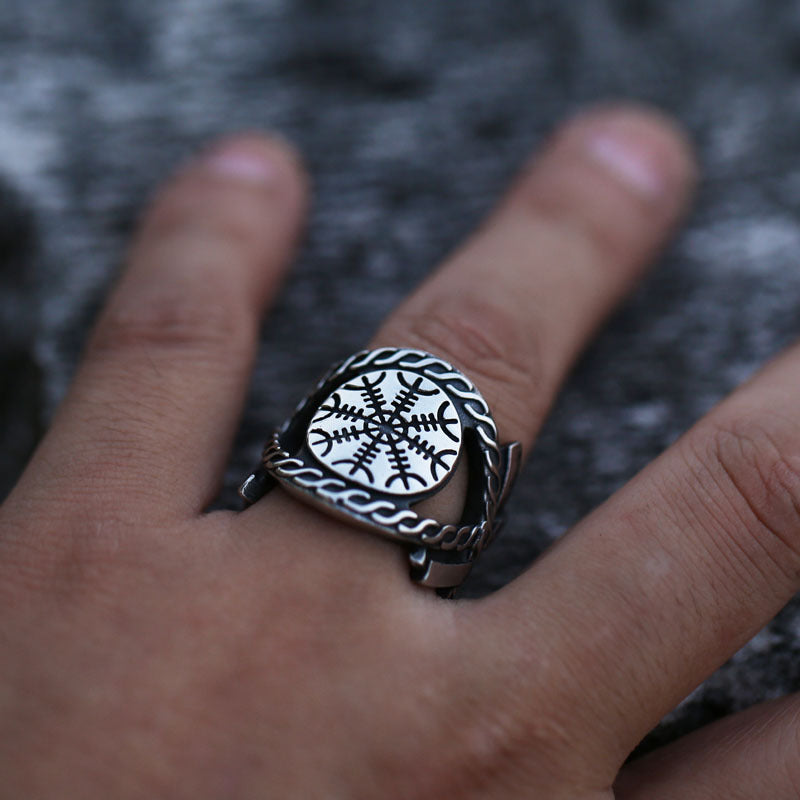 Viking Compass Stainless Steel Ring