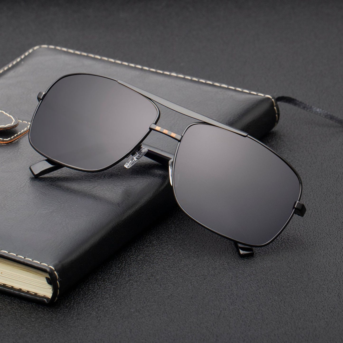 Men's Fashion Stretchy Retro Metal Square Sunglasses