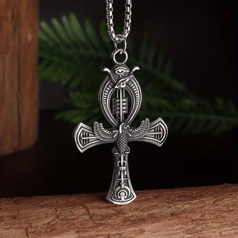 Ancient Egyptian Ankh Cross Pendant Necklace.