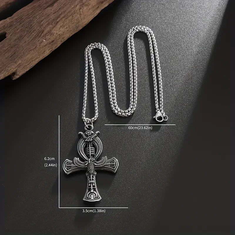 Ancient Egyptian Ankh Cross Pendant Necklace.