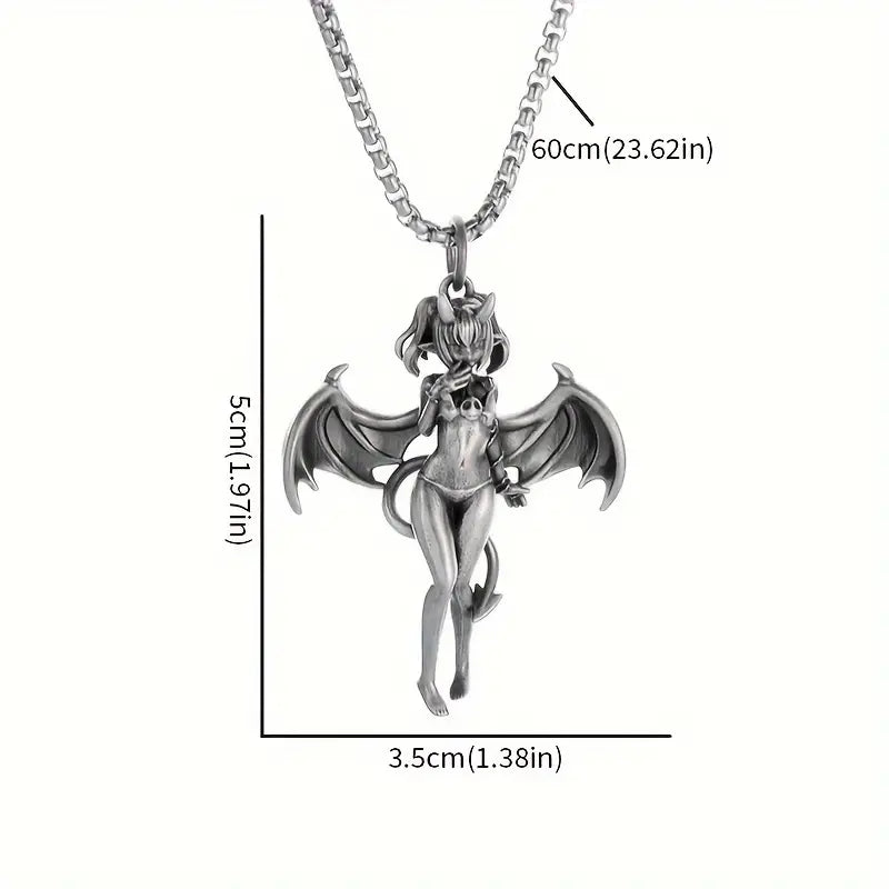 Bat Winged Devil Girl Necklace.