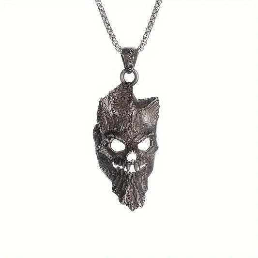 Death Mask Pendant Necklace.