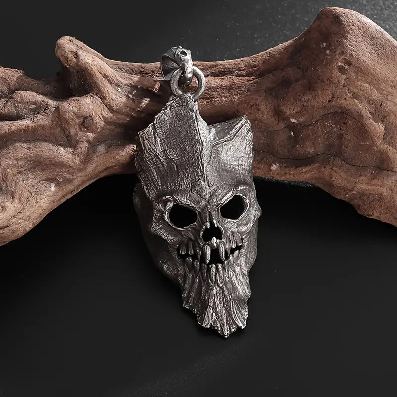 Death Mask Pendant Necklace.