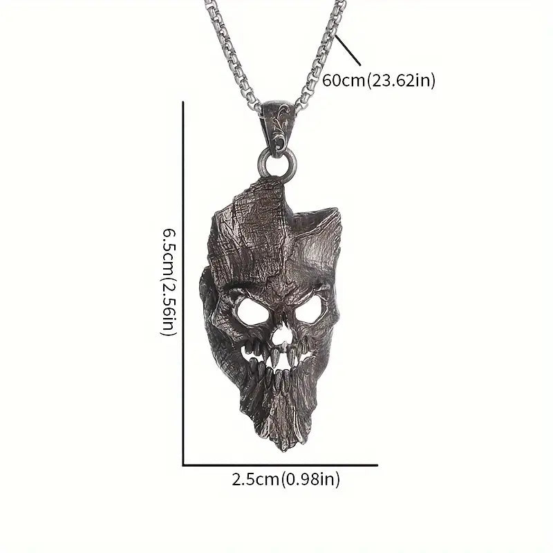 Death Mask Pendant Necklace.