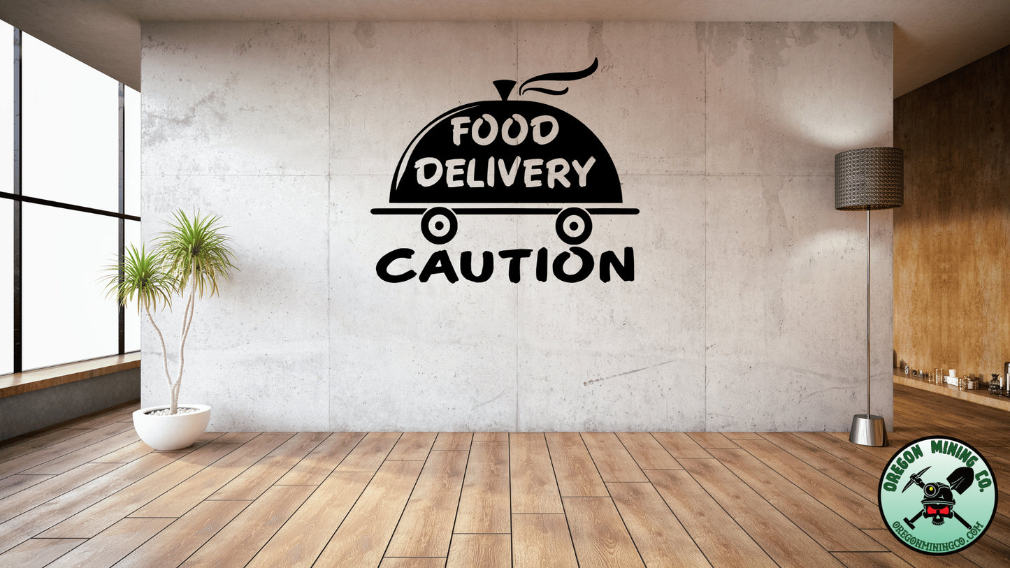 Caution Food Delevery Vinyl Decal