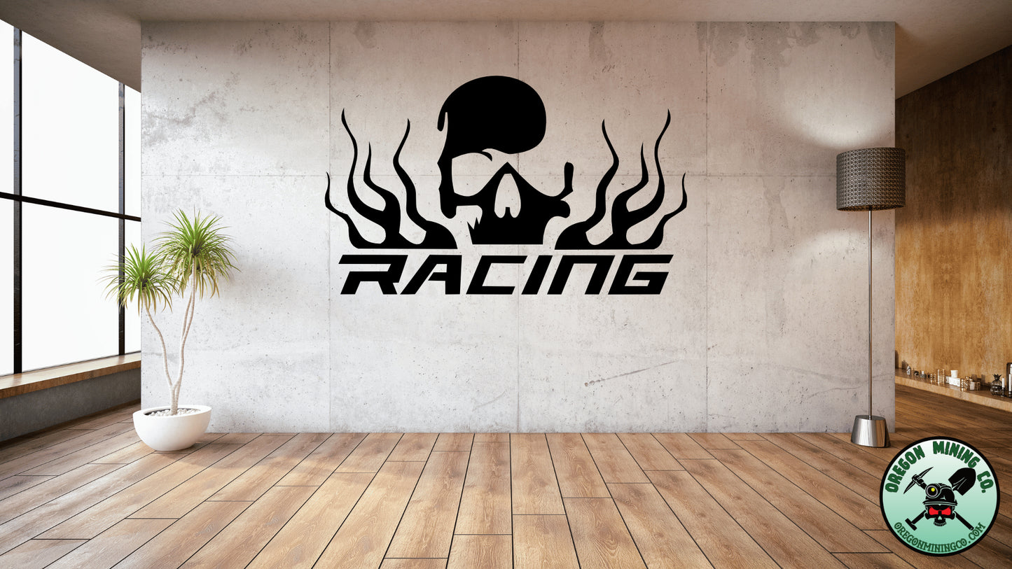 Racing Skull, Auto Vinyl Decal