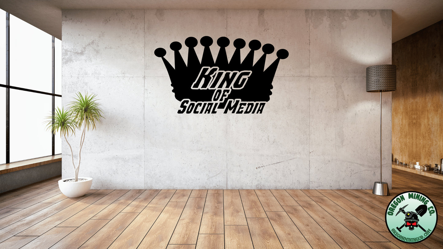 King of Social Media Vinyl Decal