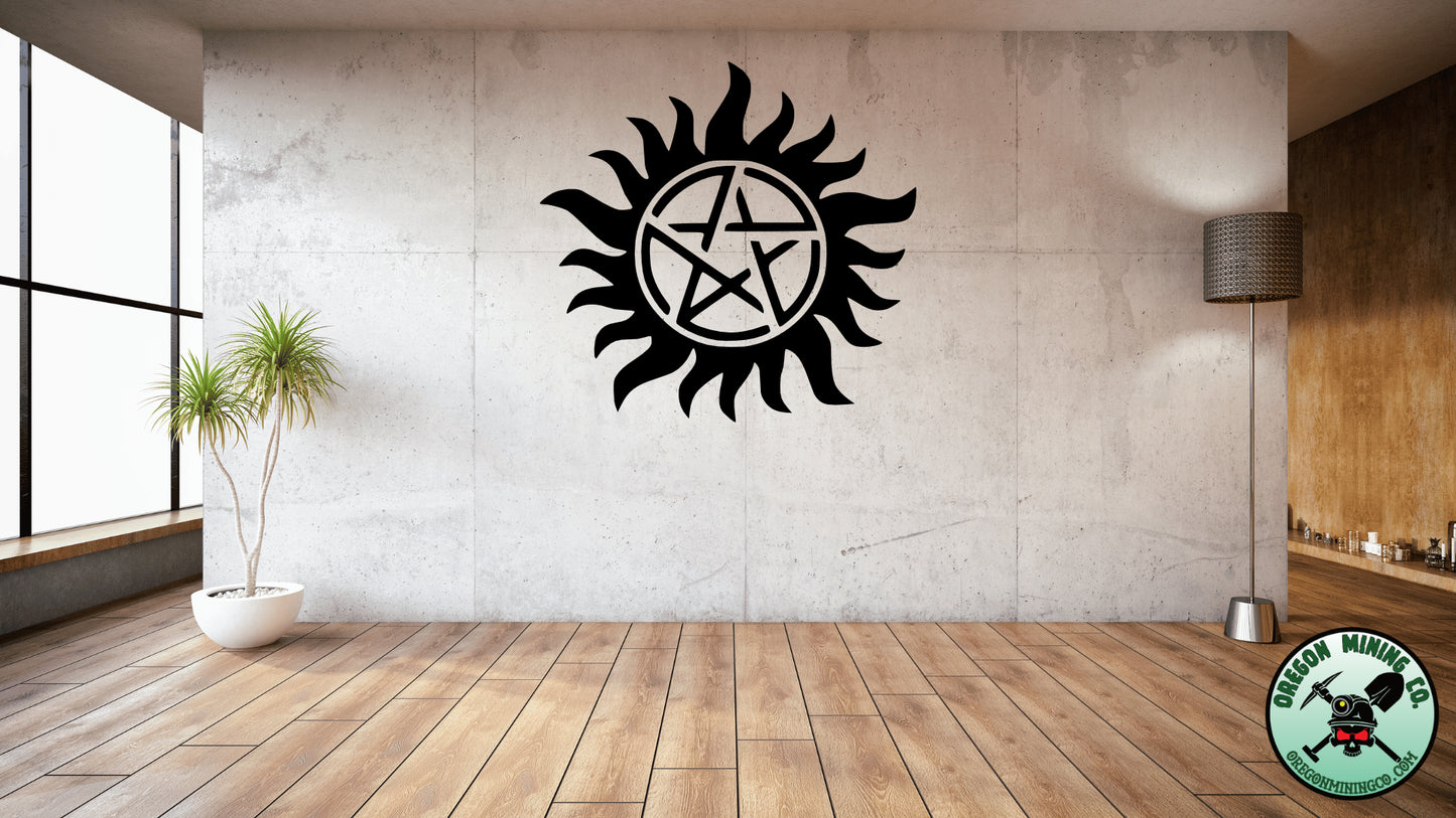 Pentagram Sun, Vinyl Decal