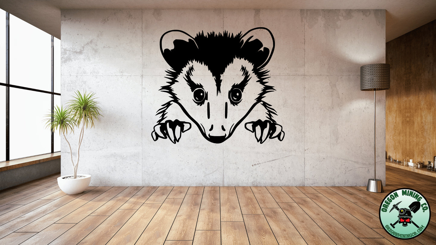 Peeking Opossum Vinyl Decal