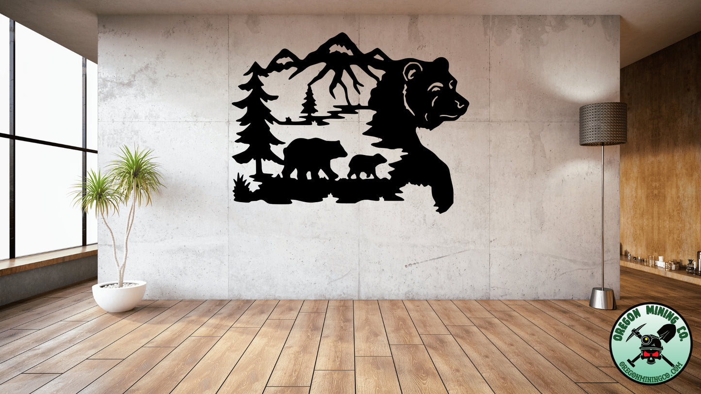 Bear Scene Vinyl Decal