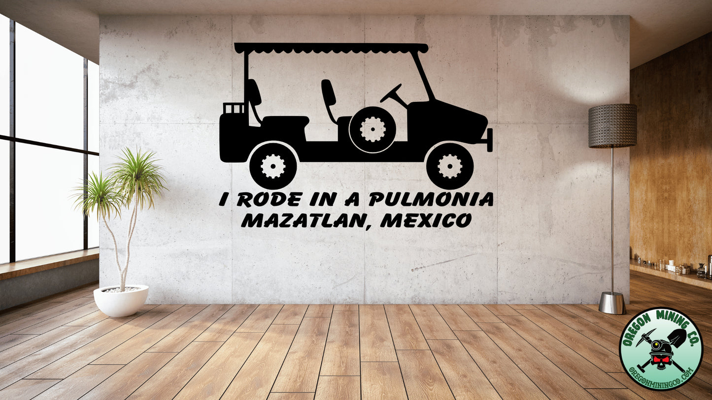 I Rode in a Pulmonia Vinyl Decal