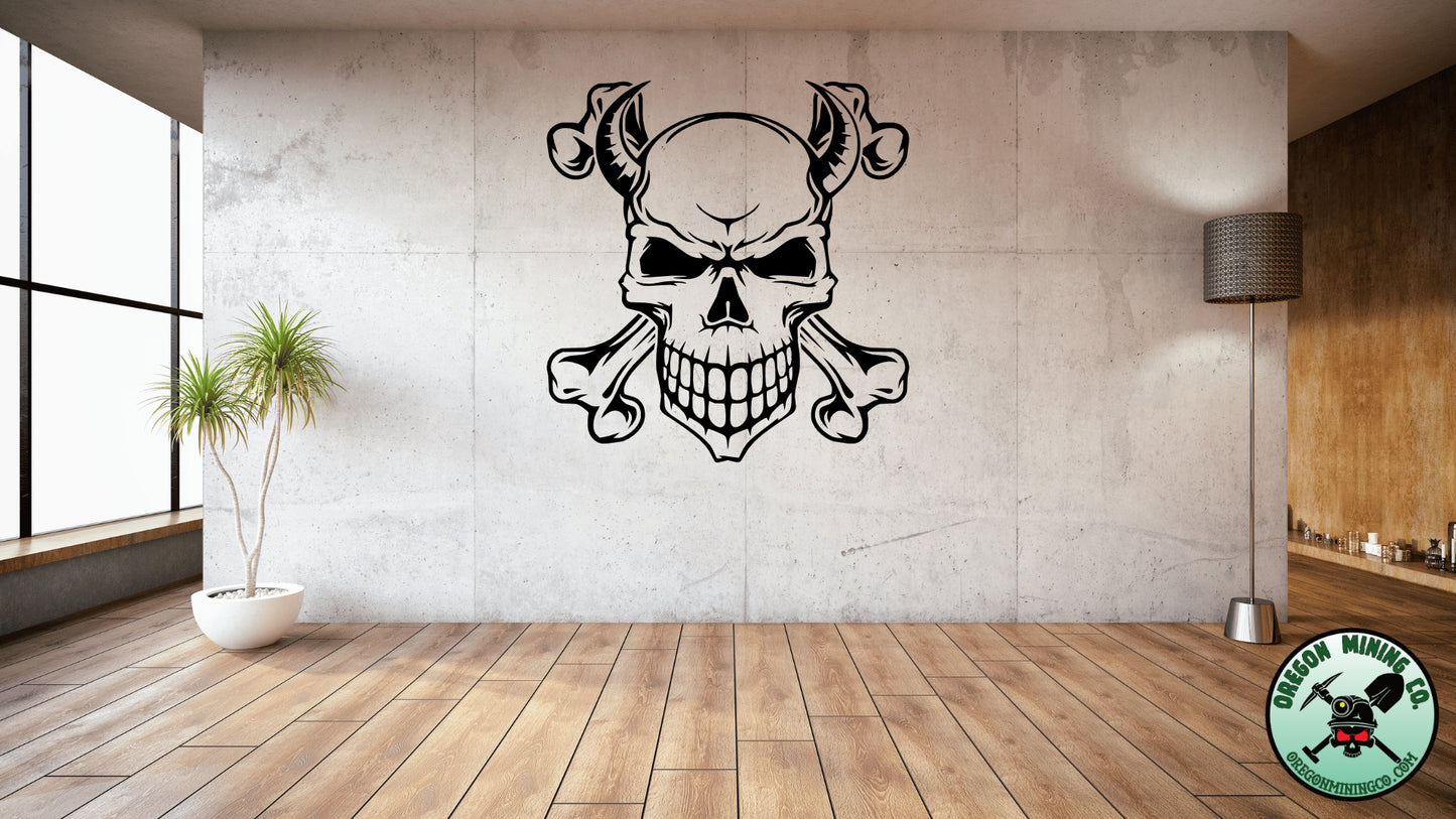 Devil Skull & Bones Vinyl Decal