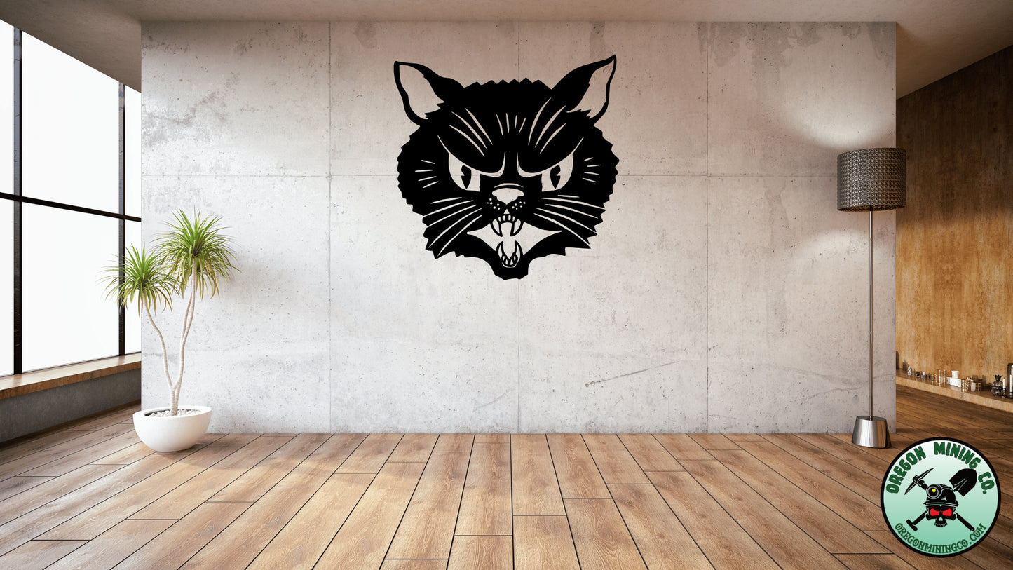 Black Cat Face, Vinyl Decal