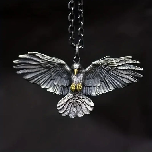 Black & Gold Eagle Necklace.