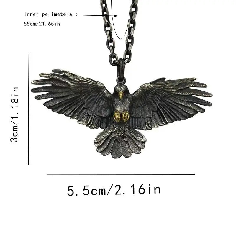 Black & Gold Eagle Necklace.