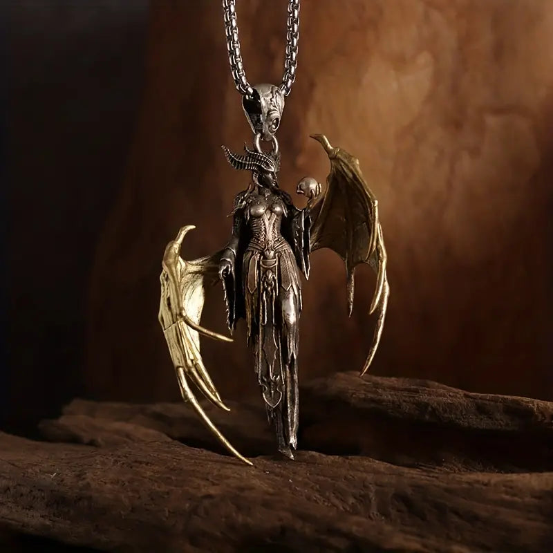 Fallen Angel Devil Goddess Pendant Necklace.