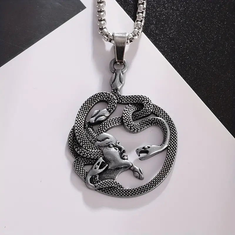 Medusa Pendant Necklace.