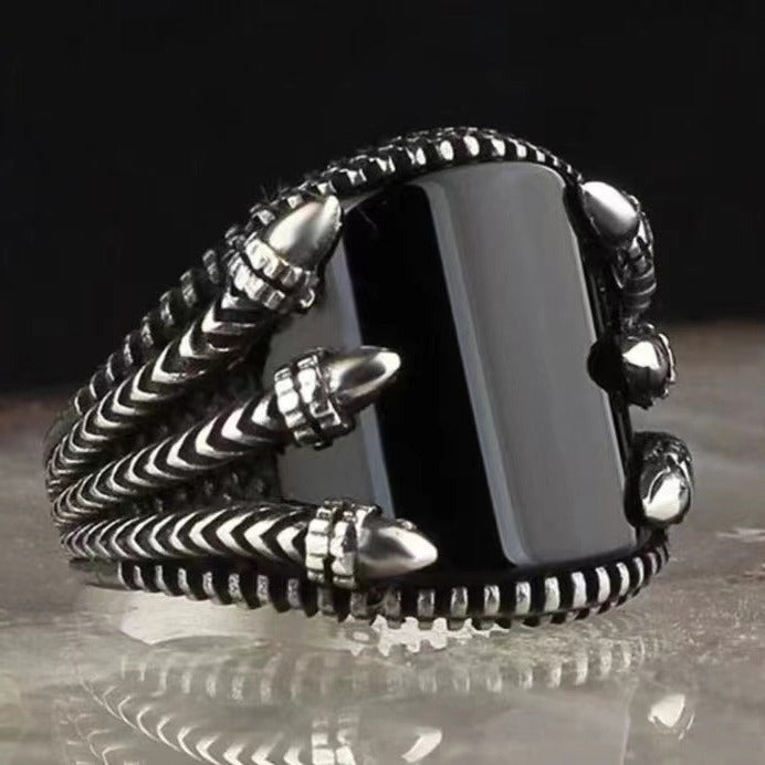 Men's Dragon Claw Gemstone Ring