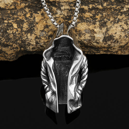 Dark Style Assassin Cloak Stainless Steel Pendant Necklace