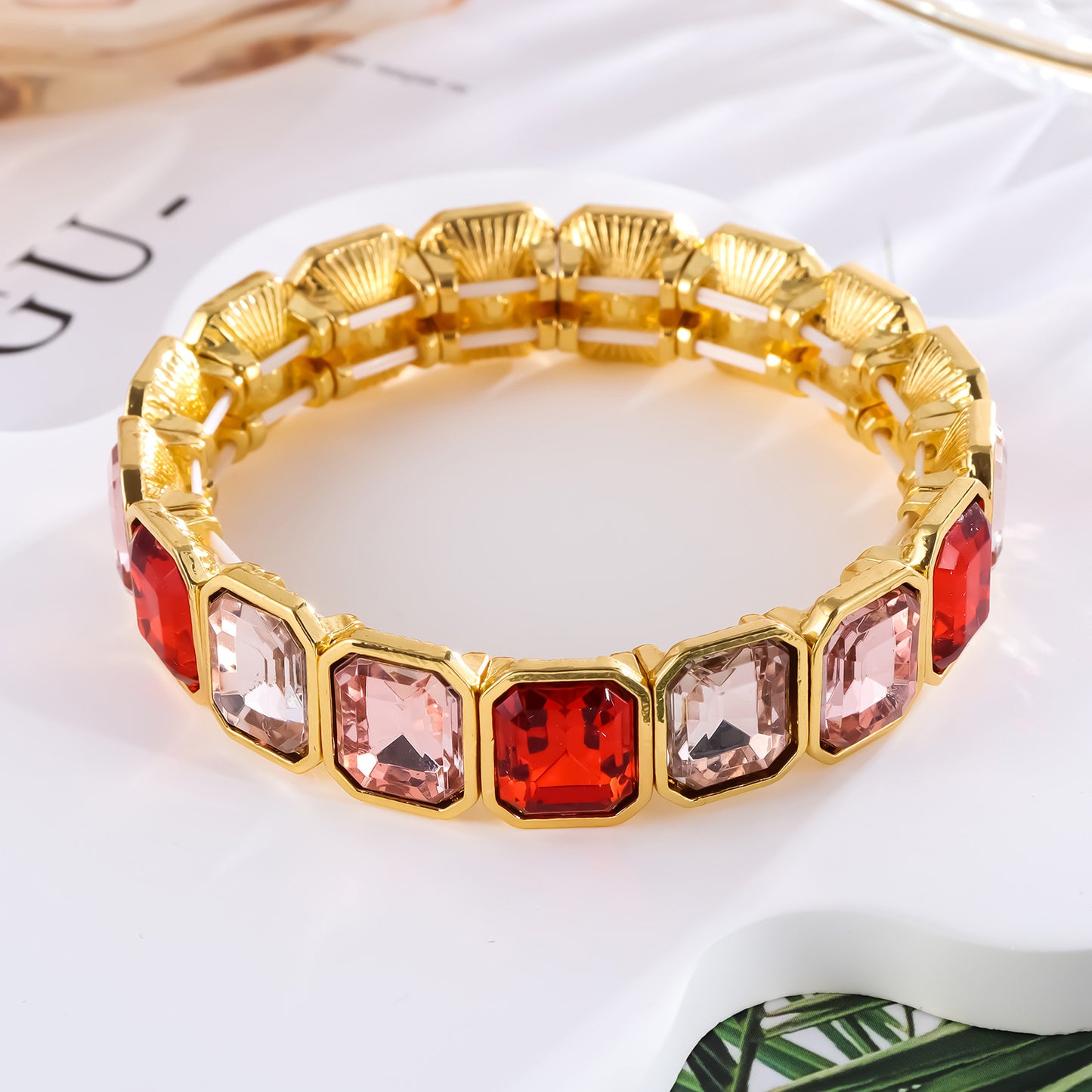 Full Artificial Diamond Bracelet Telescopic Bracelet