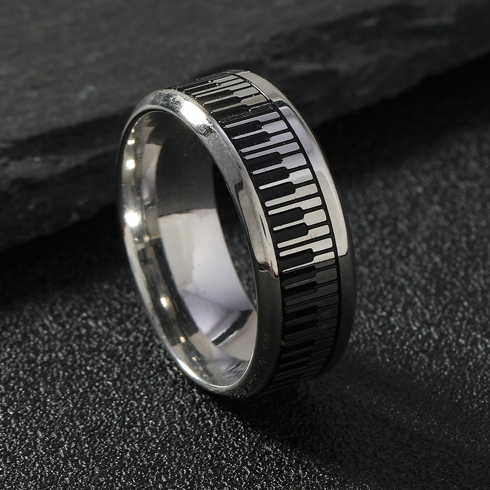 Stainless Steel Piano Keys Ring