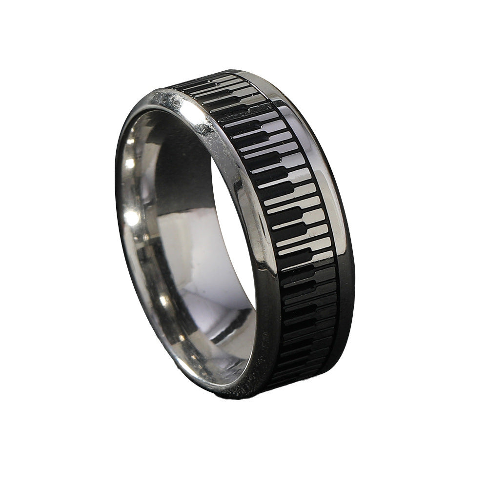 Stainless Steel Piano Keys Ring